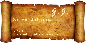 Gaiger Julianna névjegykártya